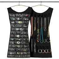 Black Dress Shape Double Sided Jewellery Organizer