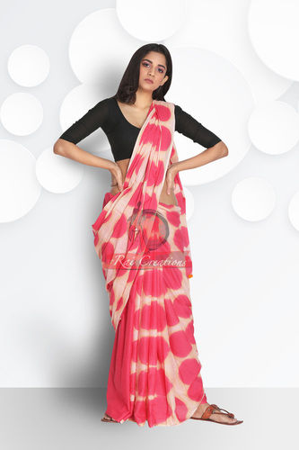 Color Tie Dye Mal Cotton Saree