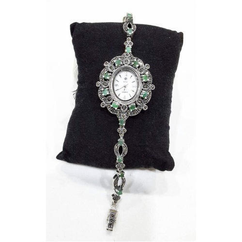 Amazon.com: JadeAngel Luxury Jewelry Silver Watches Vintage Bracelet Wrist  Watch 925 Silver Marcasite Womens Watch Fine Jewelry (B) : Clothing, Shoes  & Jewelry