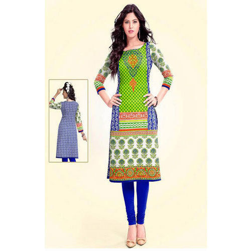 Green And Blue Print Kurtis