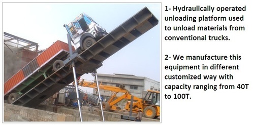 High Strength Hydraulic Truck Unloader By Jaypee Engineering And Hydraulic Equipment Co. Ltd.
