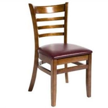 Durable Wood And Leather Restaurant Polished Chair