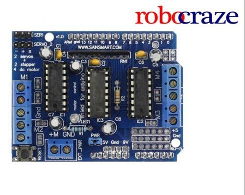  सर्वो, स्टेपर और डीसी मोटर के लिए L293D Arduino मोटर ड्राइव शील्ड वोल्टेज: 4.5-10 वाट (W) 