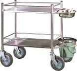 Stainless Steel Dressing Trolley (With SS Bowl and Trolley)