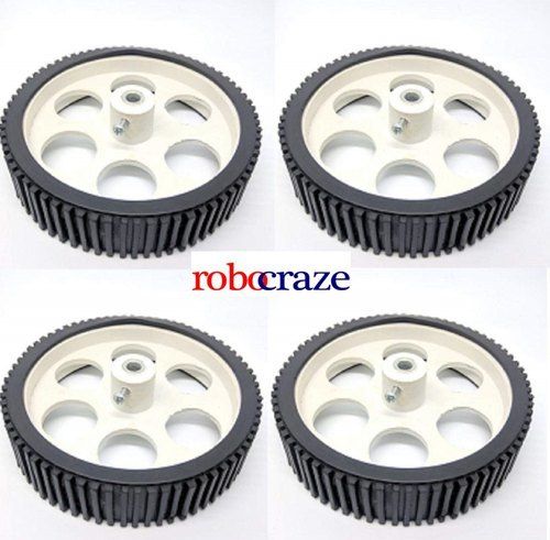 Gear Motor Robot Wheel, Tyres for 6 mm Shaft Geared Dc Motor(10 X 2 Cm)