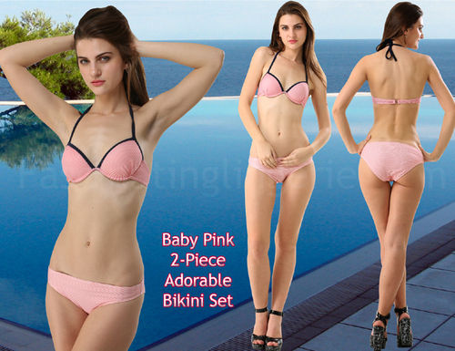 Bikni Baby Pink 2-Piece Adorable Bikini Set