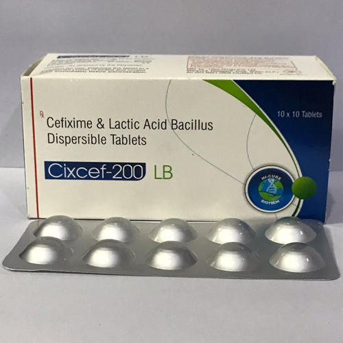Cefixime And Lactic Acid Bacillus Dispersible Tablets - 200 mg, 10 x 10 Tablets Packaging, Secure Payment Methods Available
