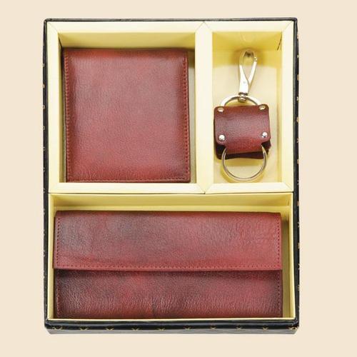 Tan Leather Wallet Gift Set