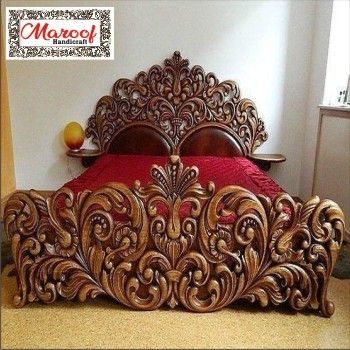 Carved Handicraft Double Bed