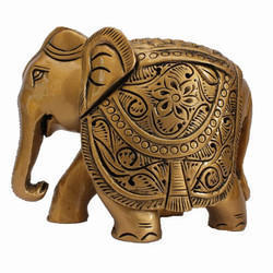 Wooden Painted Elephant Statue