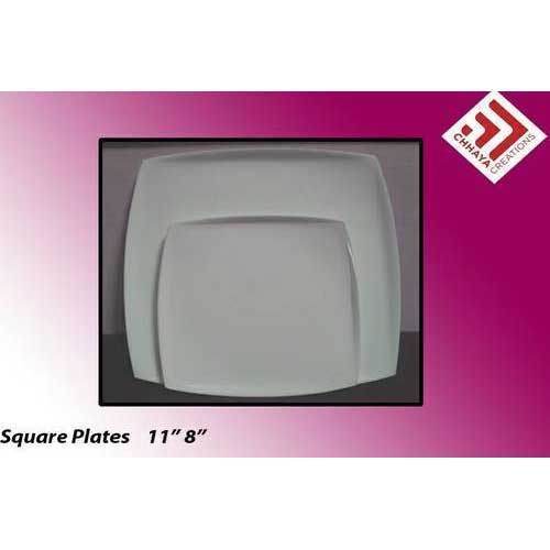 Acrylic Square White Plates
