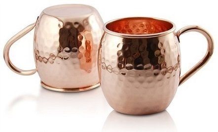 Pure Copper Barrel Shape Mug Set Of 2 16oz