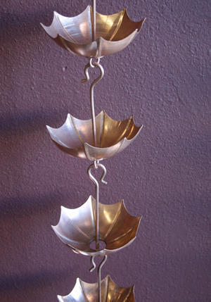 Umbrella Pattern Cup Copper Rain Chain For Garden And Gutter