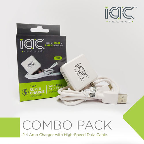 2.4A Super Charger Combo Pack With Micro Usb Cable (Iac) Input Voltage: 110-240V Ac. 50/60 Hz Ampere (A)