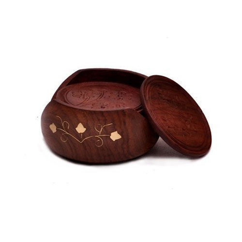 Wood Dark Brown Wooden Coasters