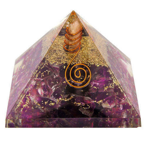 Red Polished Orgone Crystal Pyramid