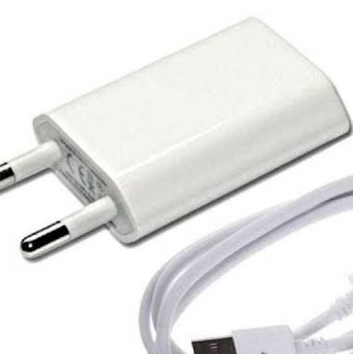 Mobile Charger And Cable - Plastic, 1m, White, USB | Fast Charging, Durable Cable, Reliable Power, Compact Design