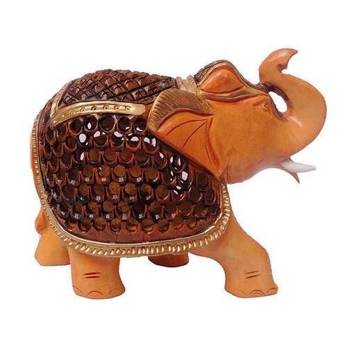 Fine Finish Optimum Strength Wooden Handicraft Elephant