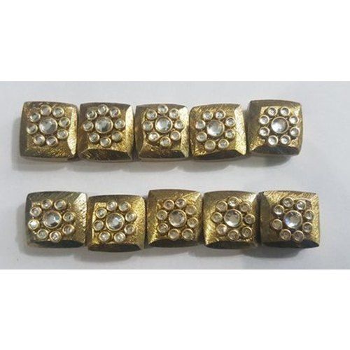 Stud Design Square Brass Beads