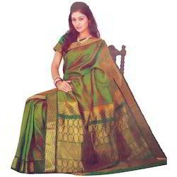 Green Silk Border Jacquard Saree