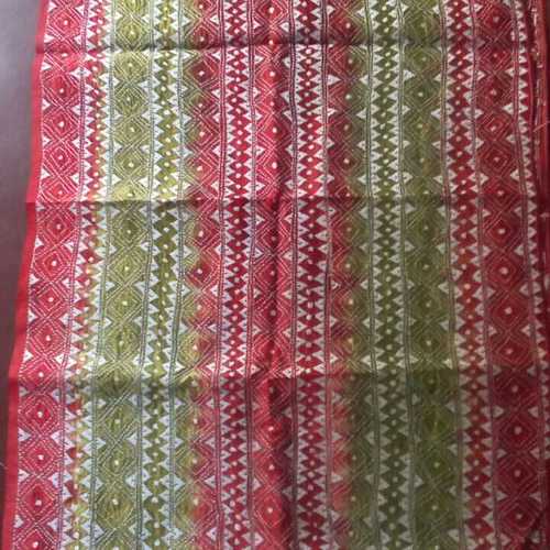 Traditional Style Tassar Kantha Stitch Stole