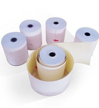 75MM X 60MM 3-Ply Carbonless Paper Rolls White, Pink, Canary
