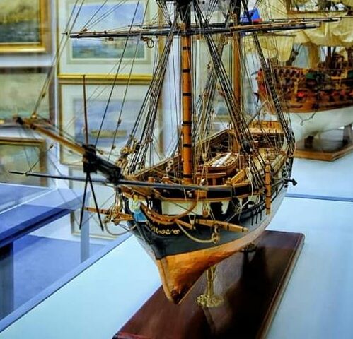 Wooden And Metal Scaled Ship Model