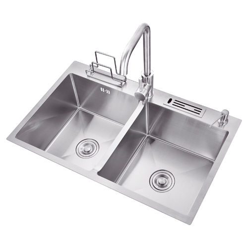 Silvery Kitchen Sink Stainless Steel Sink Double Bowl