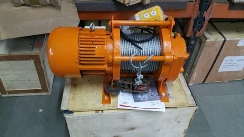 Orange Single Phase Wire Rope Winch