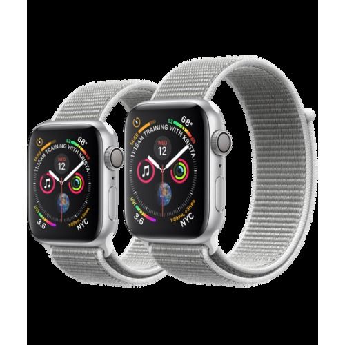 apple watch series 4 silver aluminium case with seashell sport loop