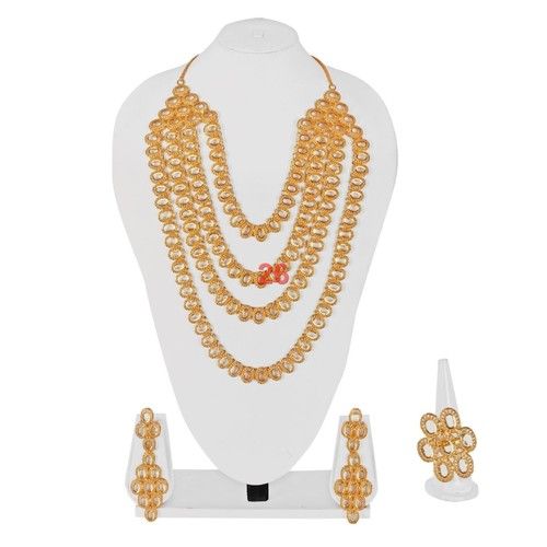 4 Step Long Chain Necklace Set