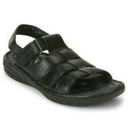 Mens Black Leather Sandals