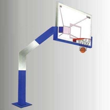 White, Blue Basketball Pole