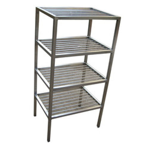 Silver Stainless Steel Four Shelves Rack