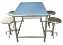 Four Seater Canteen Table - Stainless Steel, Customizable Sizes | Reliable Design, Rigid Build, Accurate Dimensions