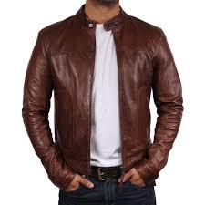 Plain Full Sleeve Brown Color Leather Jackets