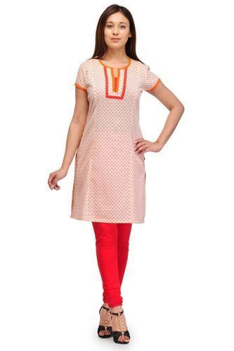 Round Neck Cotton Kurtis