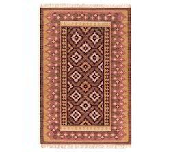 Brown Color Durries Long Pile Rugs