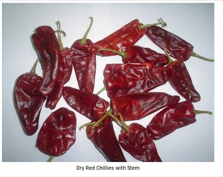 Dry Red Chillies With Stem