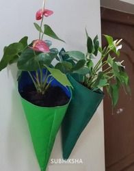 Green Hanging Grow Bags With Anthurium