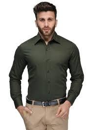 Green Men Casual Cotton Shirts