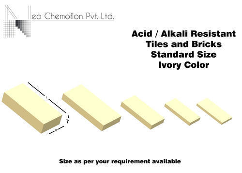 Acid Resistant Tiles - Ceramic, 8x4 Inches, Ivory Color, Unglazed Vitrified, 12-14 Mm Thickness, Less Than 1% Water Absorption 