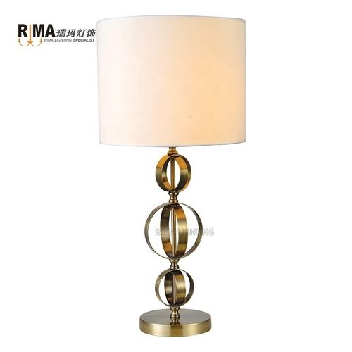 Chrome And Antique Brass Decoration Fancy Dinning Decorate Beside Table Lamp