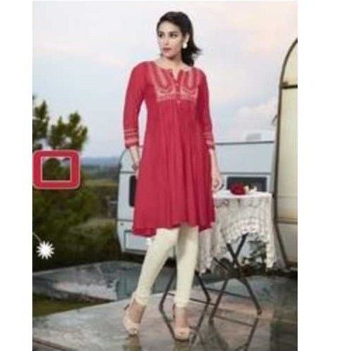 Washable Full Sleeves Fancy Embroidered Kurtis