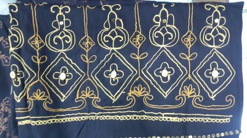 Black Embroidered Scarf for Women