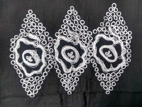 Embroidered Black Scarf For Women