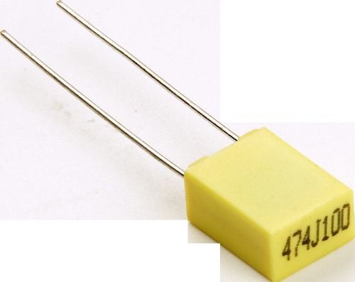 Yellow 5Mm Mini Box Metallized Polyester Film Capacitor (Tmcf07)