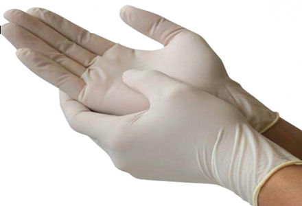 White Powdered Latex Examination Gloves