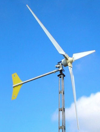 White 3 Blade Wind Turbines