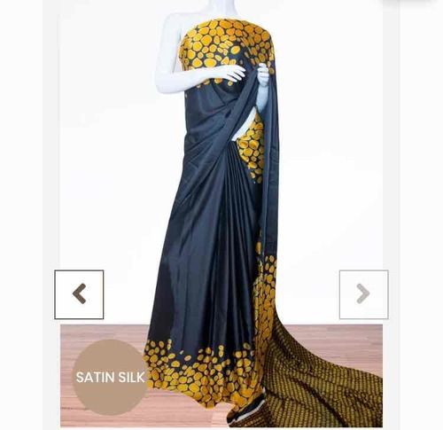 Satin Silk Designer Saree In Brown Colour - SR5130946